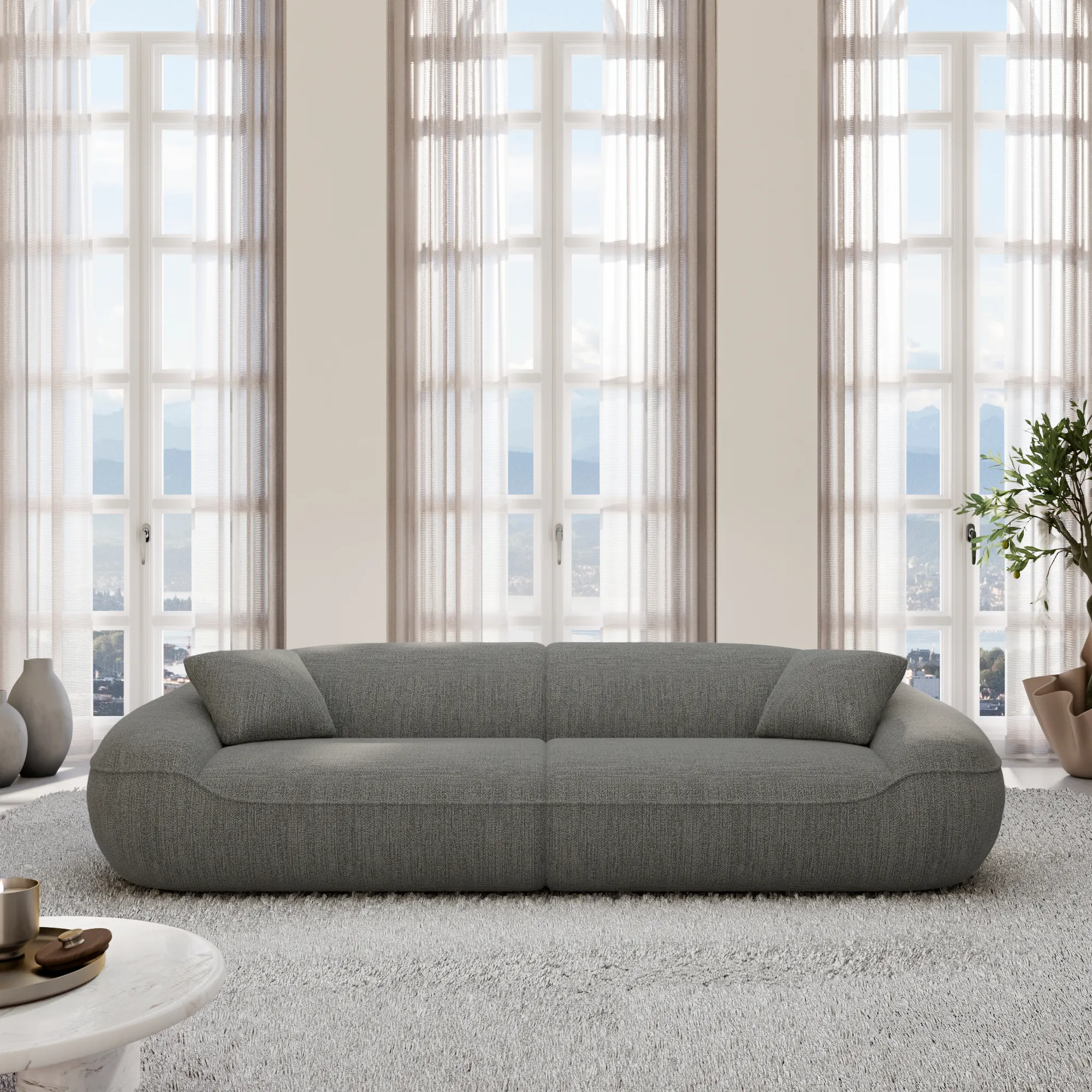 Strukturstoff 4-Sitzer Couch Levina – Bild 9
