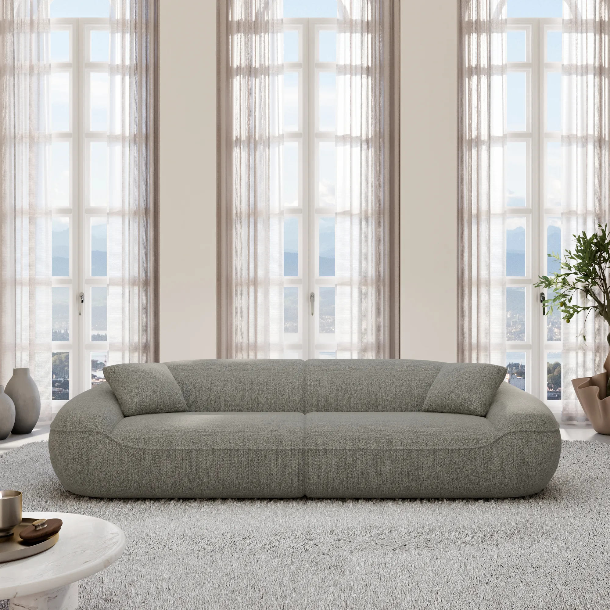 Strukturstoff 4-Sitzer Couch Levina – Bild 6