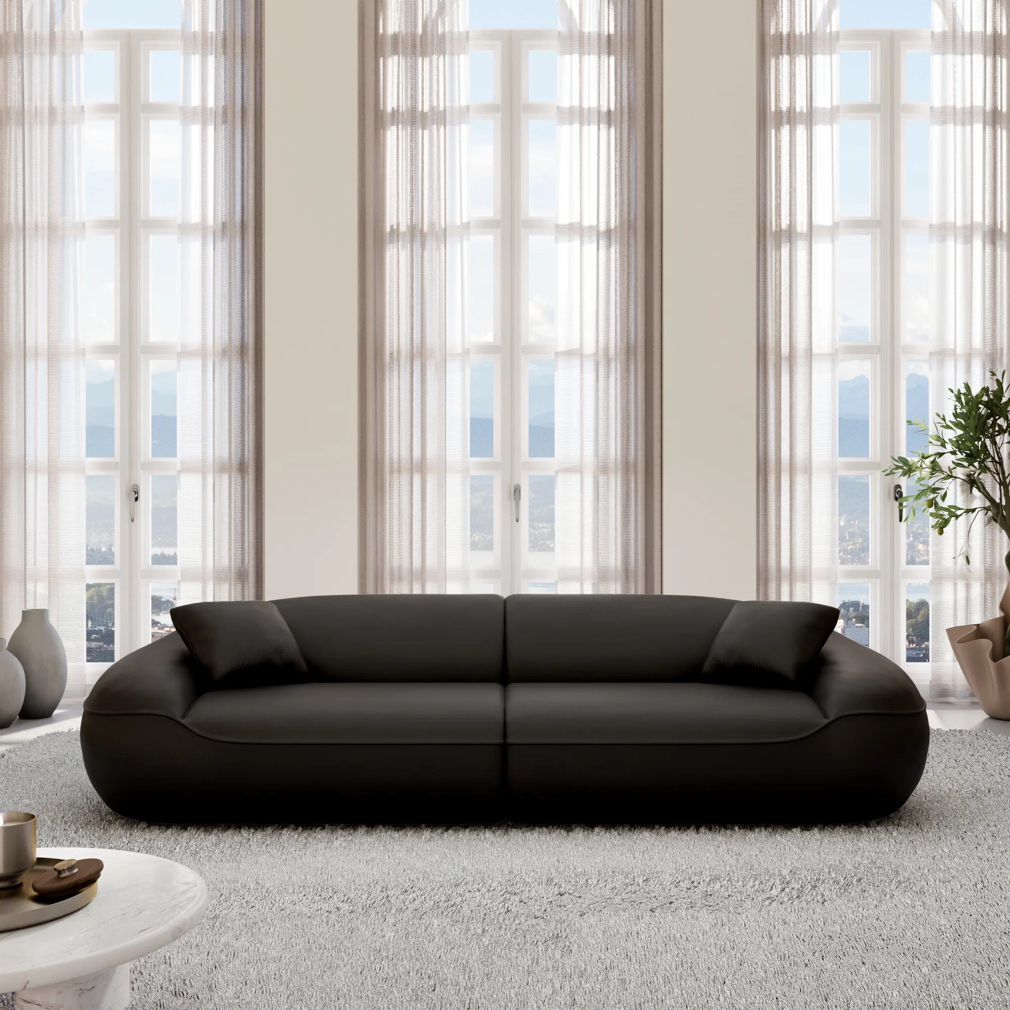 Echtleder 4-Sitzer Couch Levina – Bild 4
