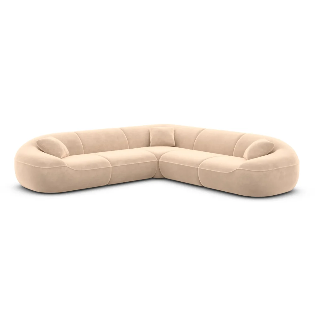 Samtstoff Ecksofa Levina