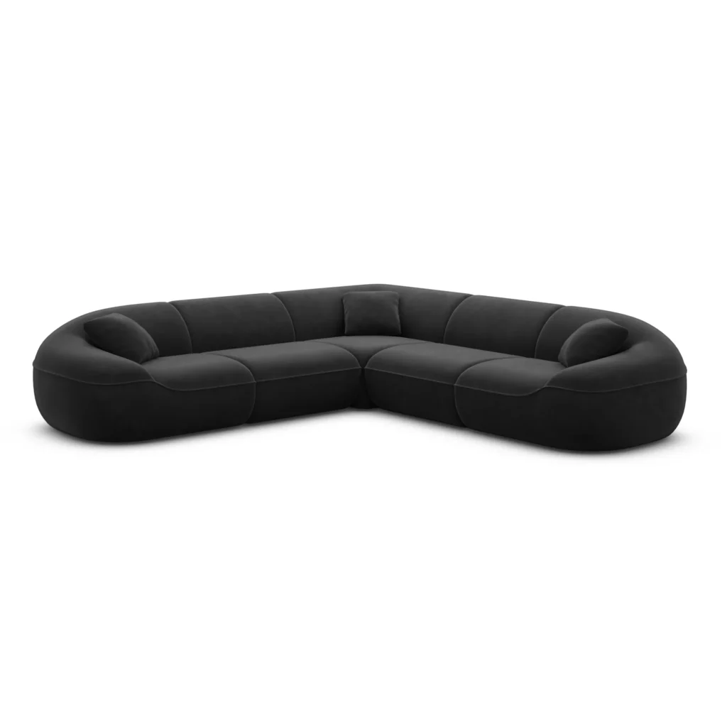 Samtstoff Ecksofa Levina