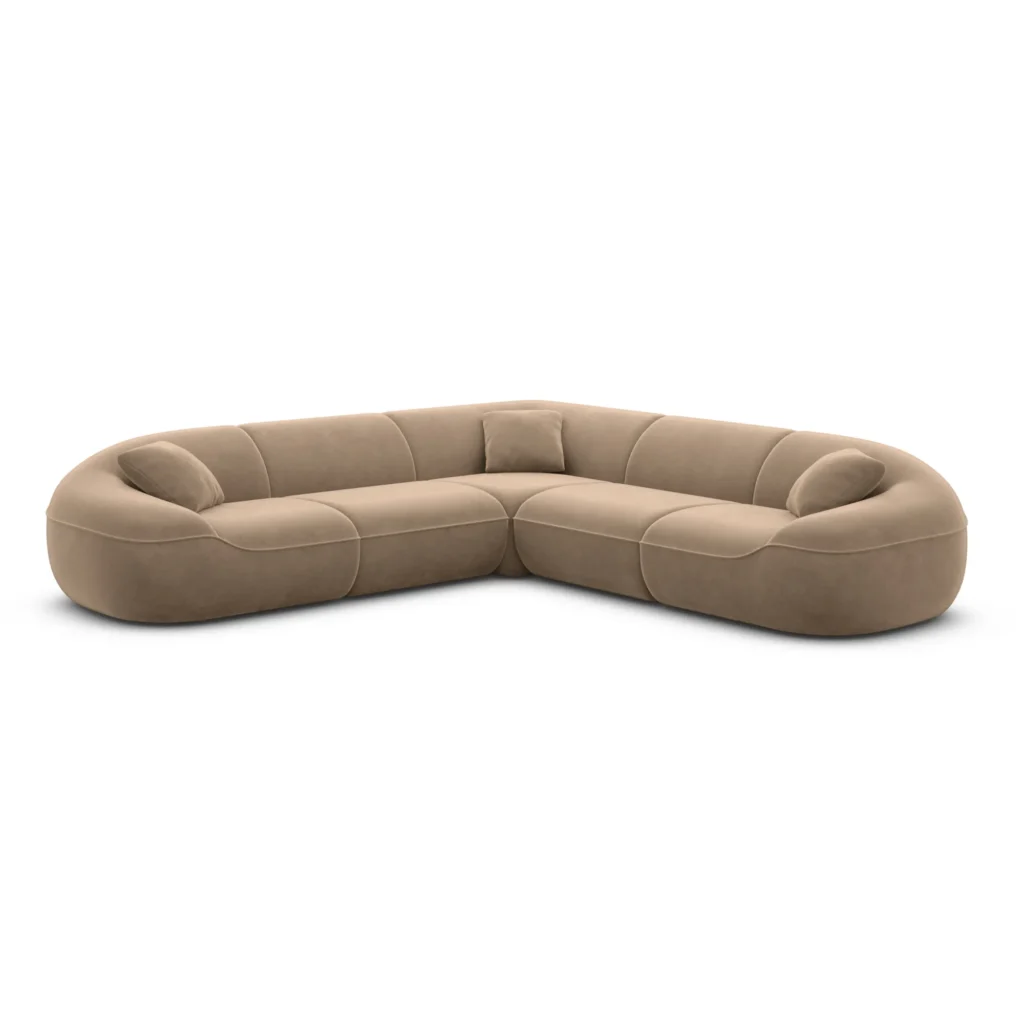 Samtstoff Ecksofa Levina