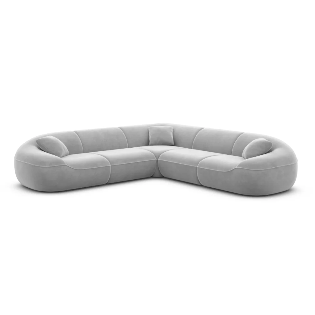 Samtstoff Ecksofa Levina
