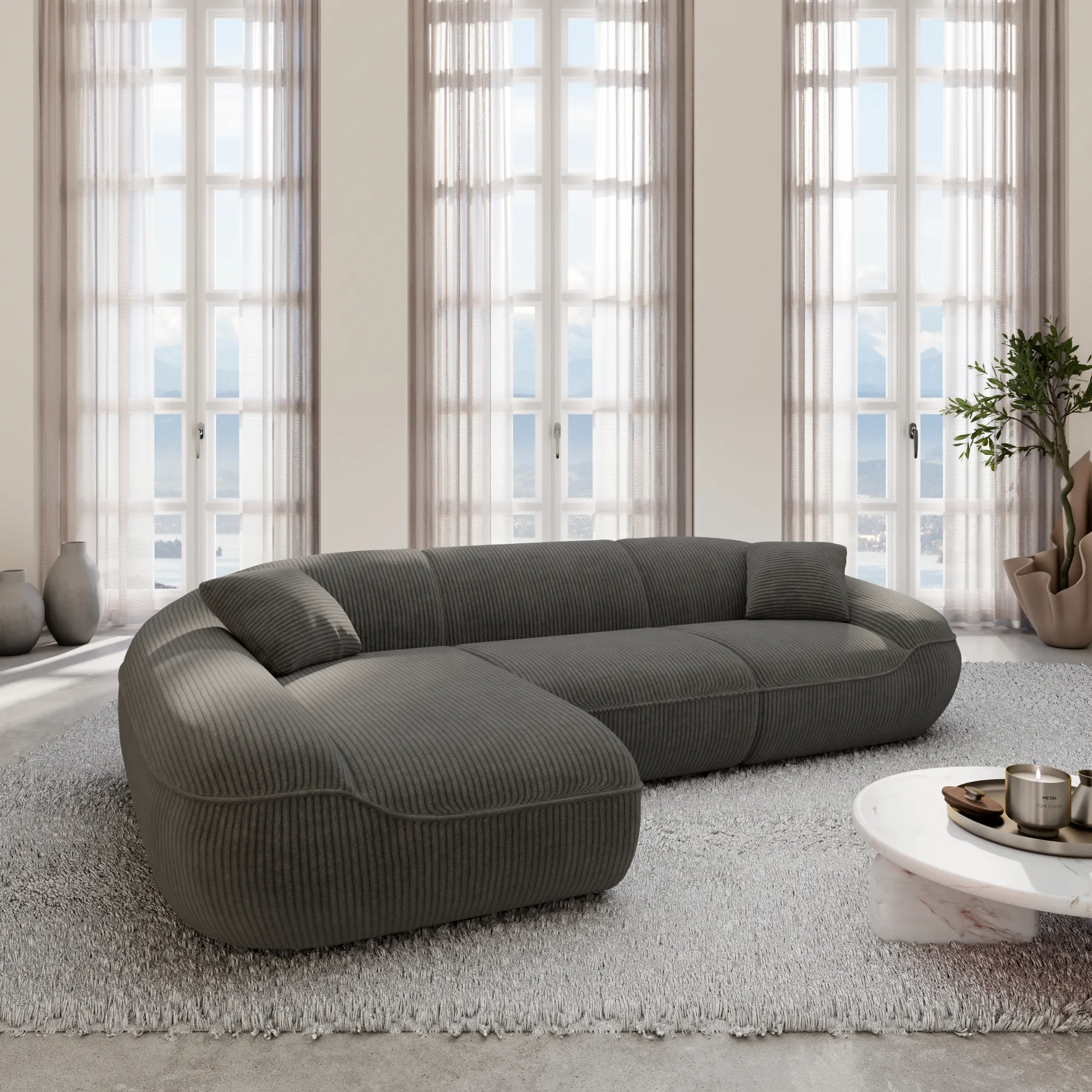 Cord L-Form Sofa Levina – Bild 4