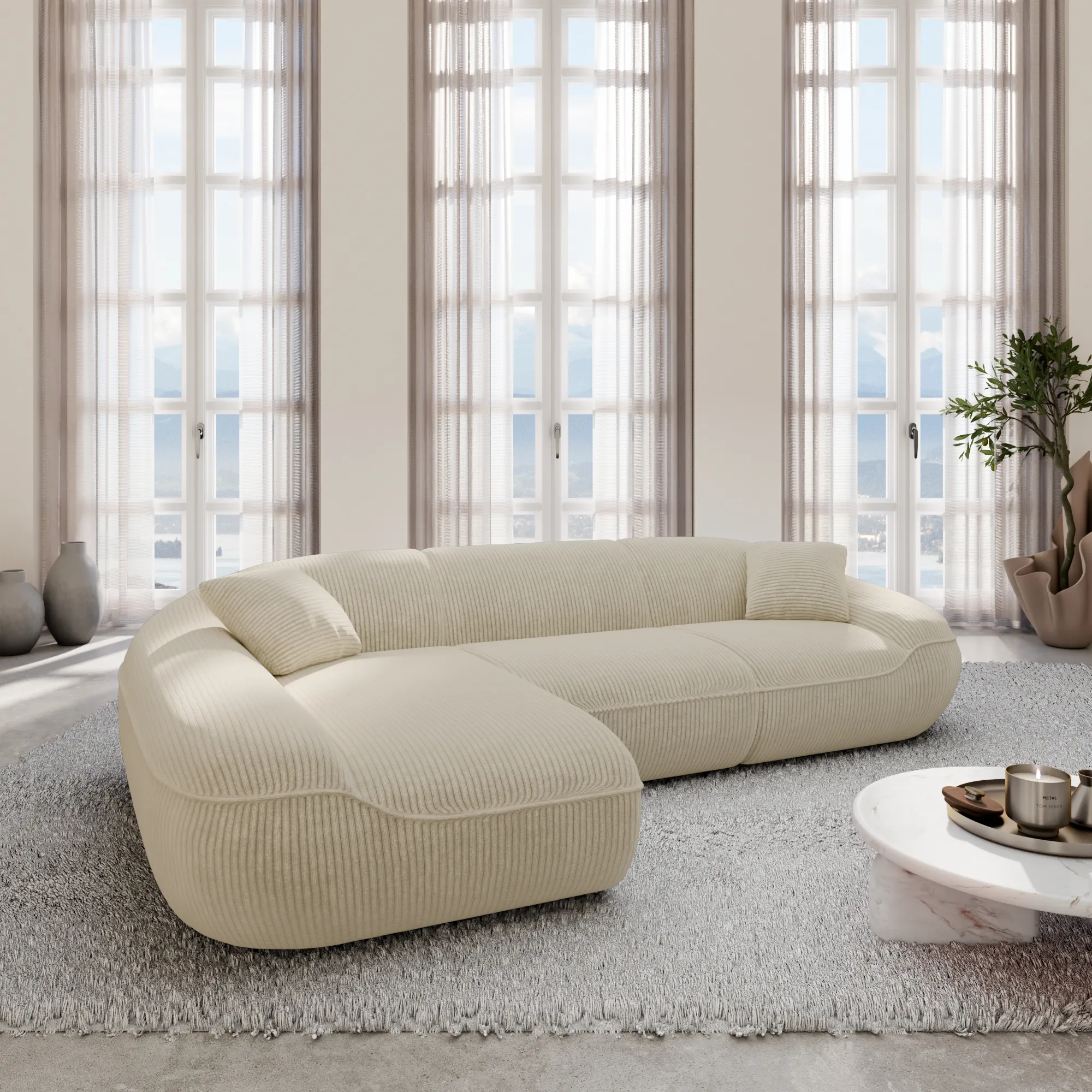 Cord L-Form Sofa Levina – Bild 5