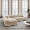 Samtstoff L-Form Sofa Levina – Bild 12