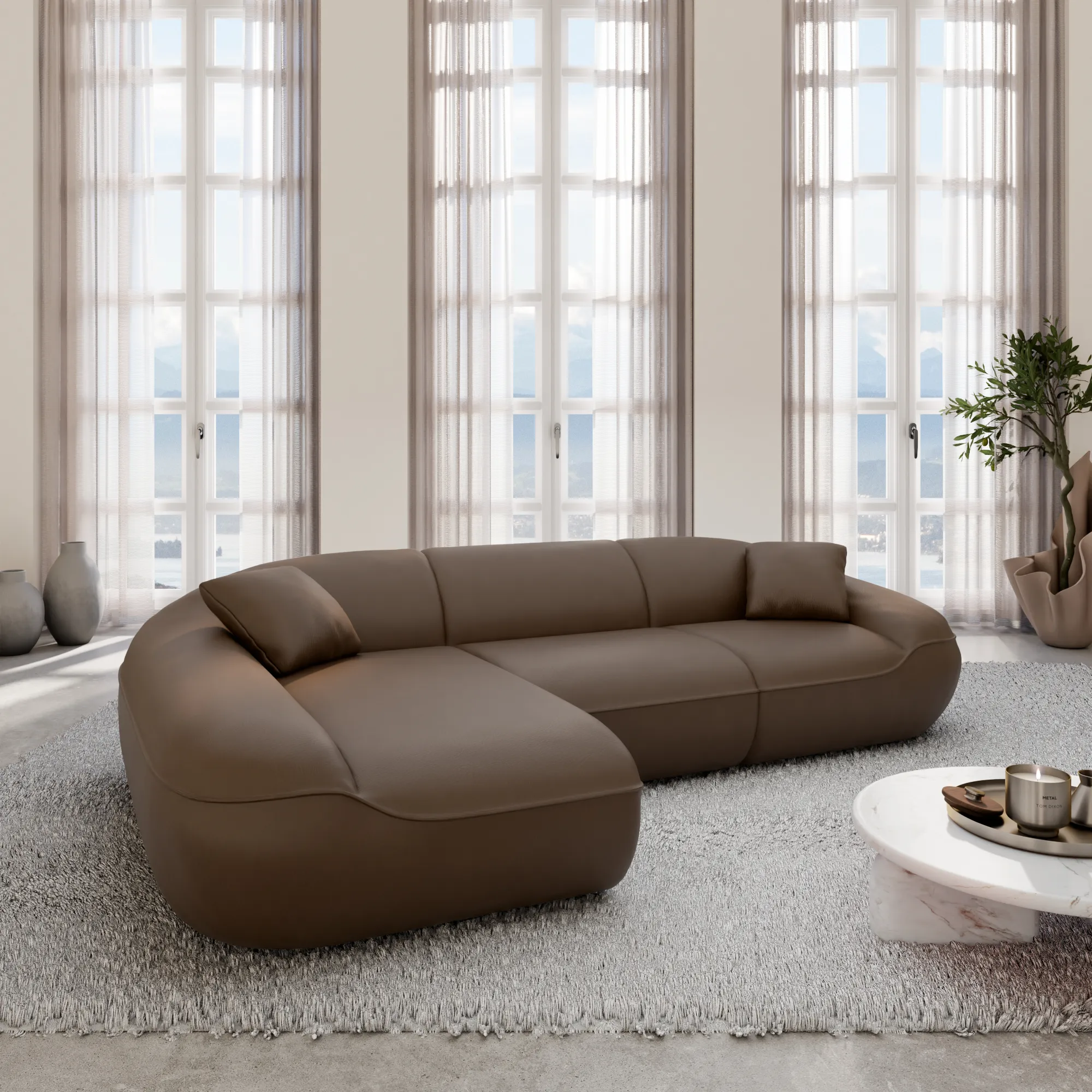 Kunstleder L-Form Sofa Levina – Bild 10