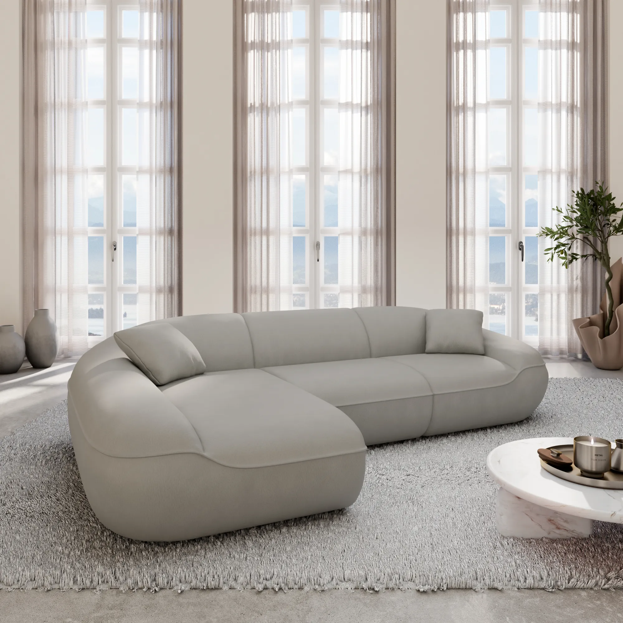 Kunstleder L-Form Sofa Levina – Bild 12