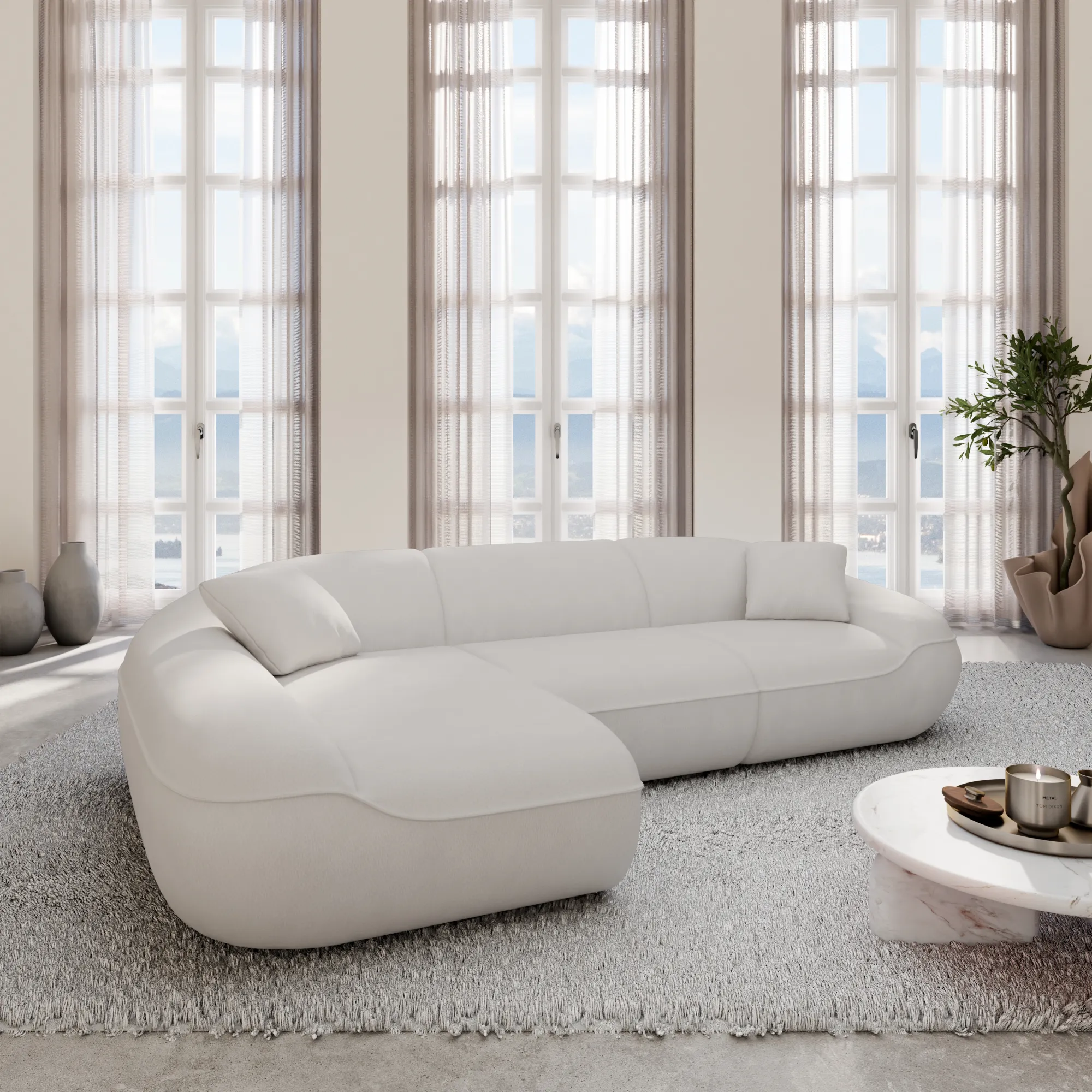 Kunstleder L-Form Sofa Levina – Bild 13