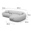 Cord L-Form Sofa Levina – Bild 37