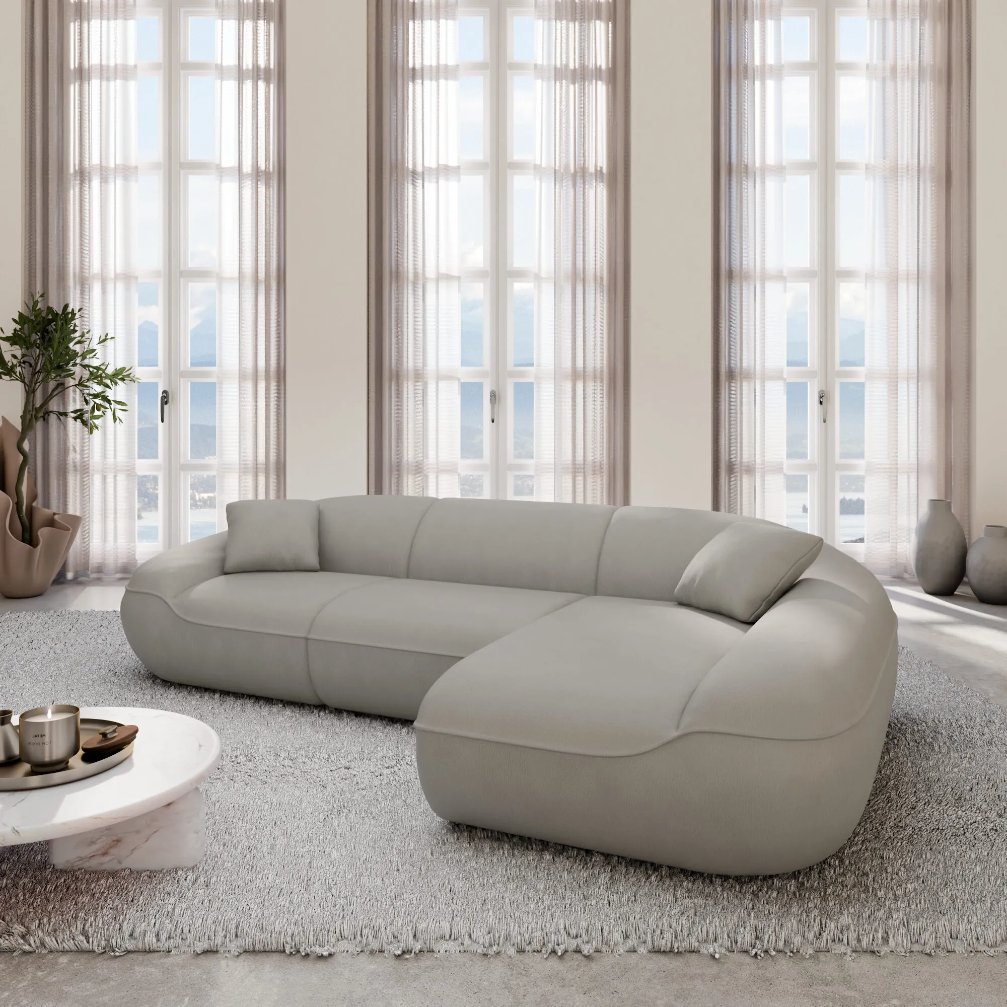 Kunstleder L-Form Sofa Levina – Bild 4