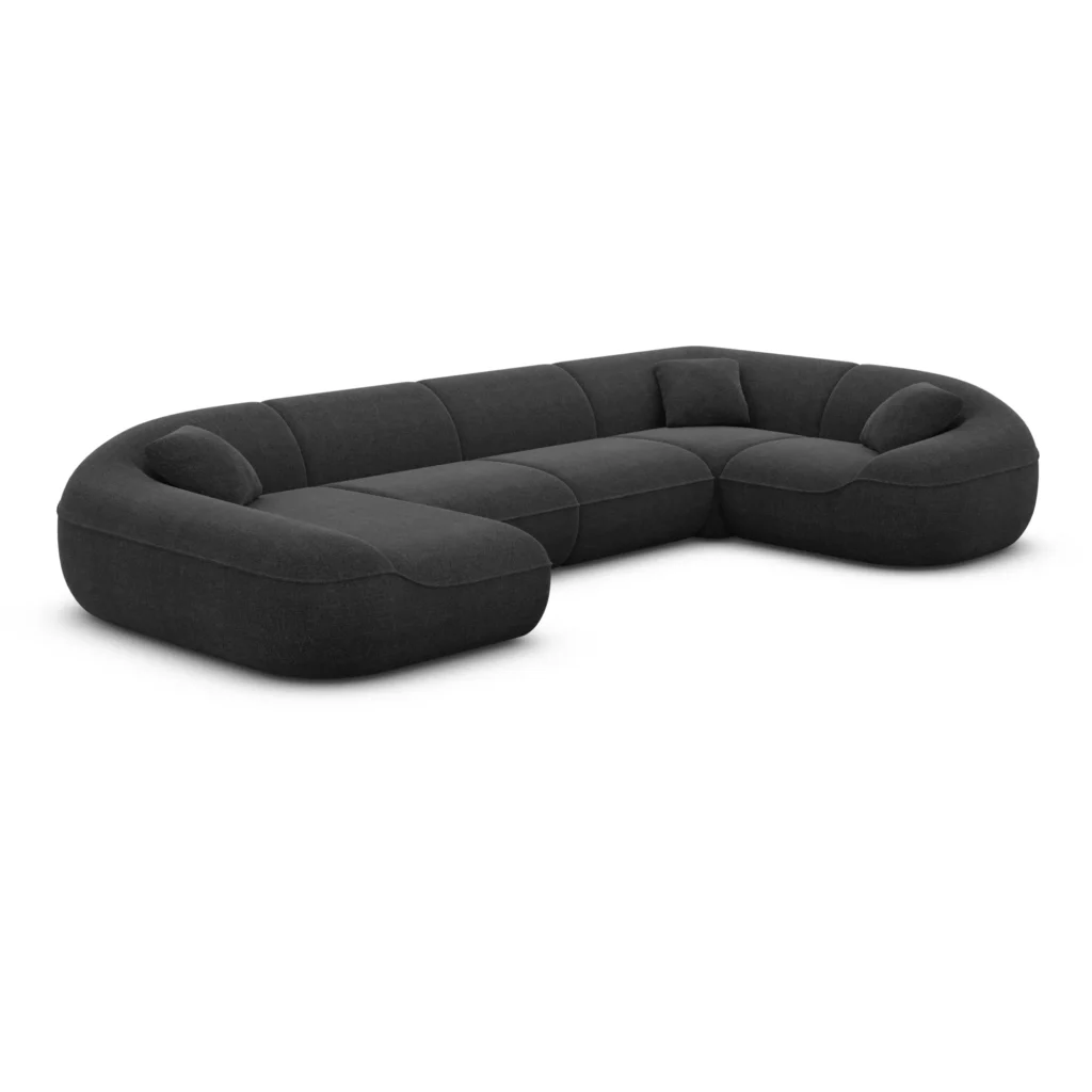 Strukturstoff U-Form XL Wohnlandschaft Levina