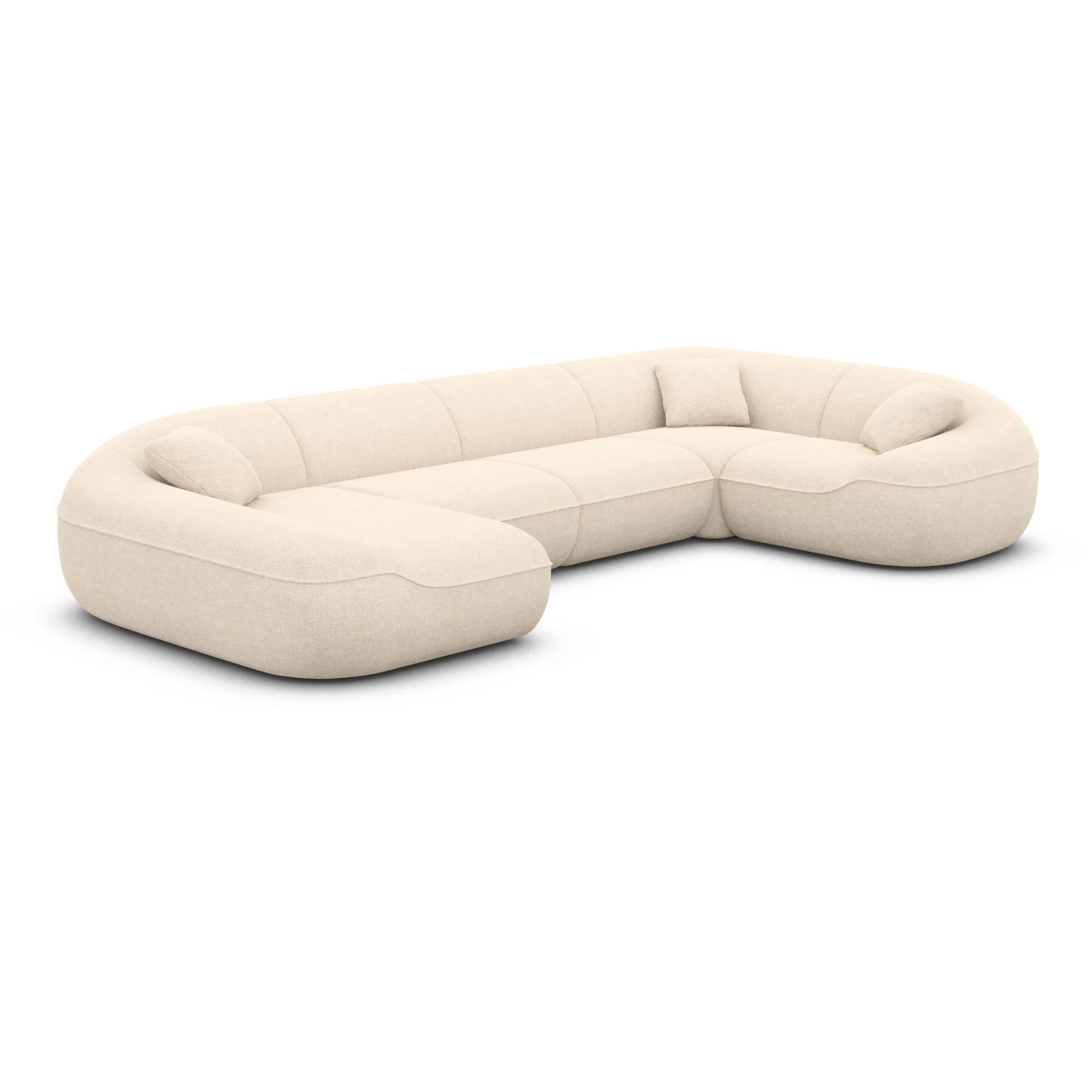 Strukturstoff U-Form XL Wohnlandschaft Levina – Bild 66