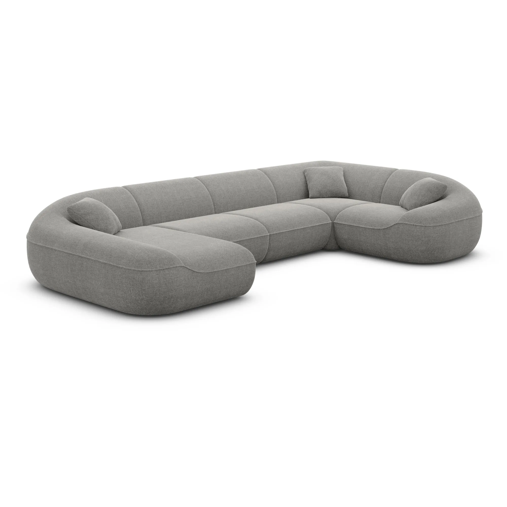 Strukturstoff U-Form XL Wohnlandschaft Levina – Bild 75