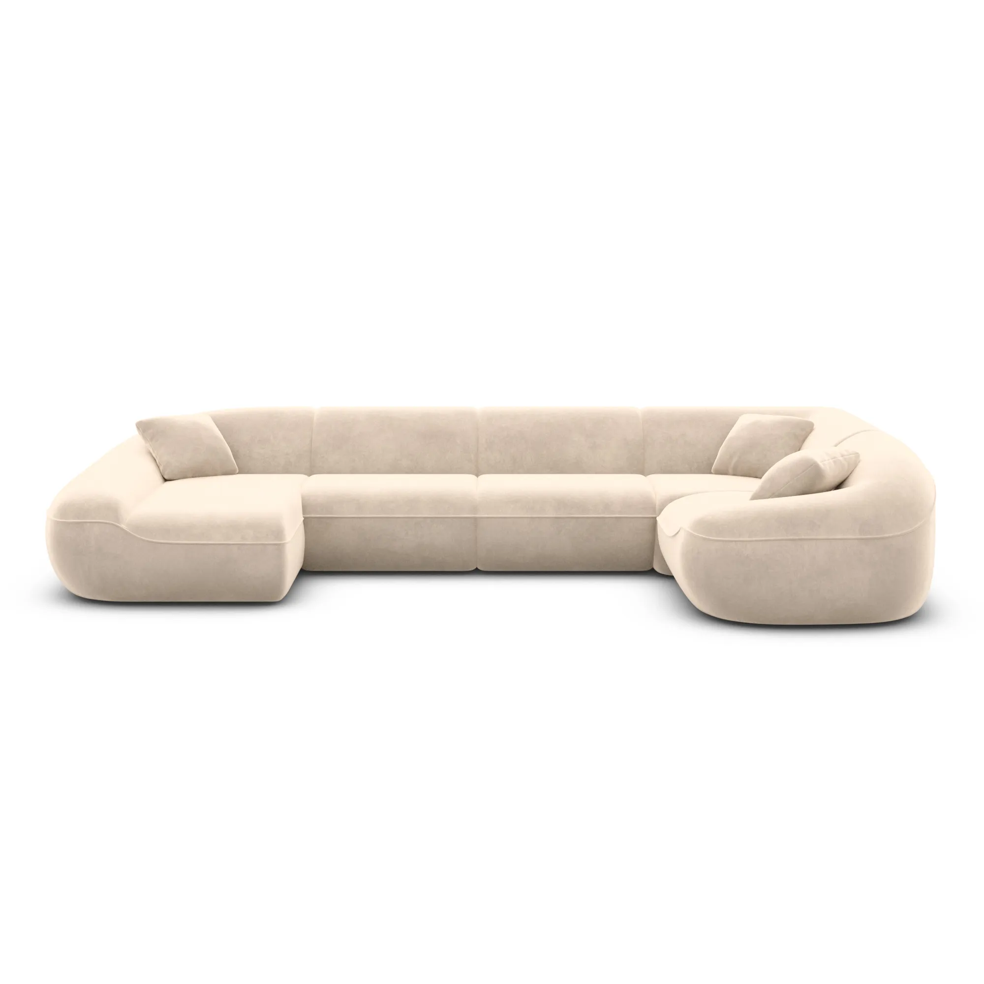 Samtstoff U-Form XL Wohnlandschaft Levina – Bild 77