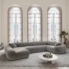 Samtstoff U-Form XL Wohnlandschaft Levina – Bild 3
