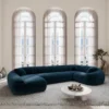 Samtstoff U-Form XL Wohnlandschaft Levina – Bild 6