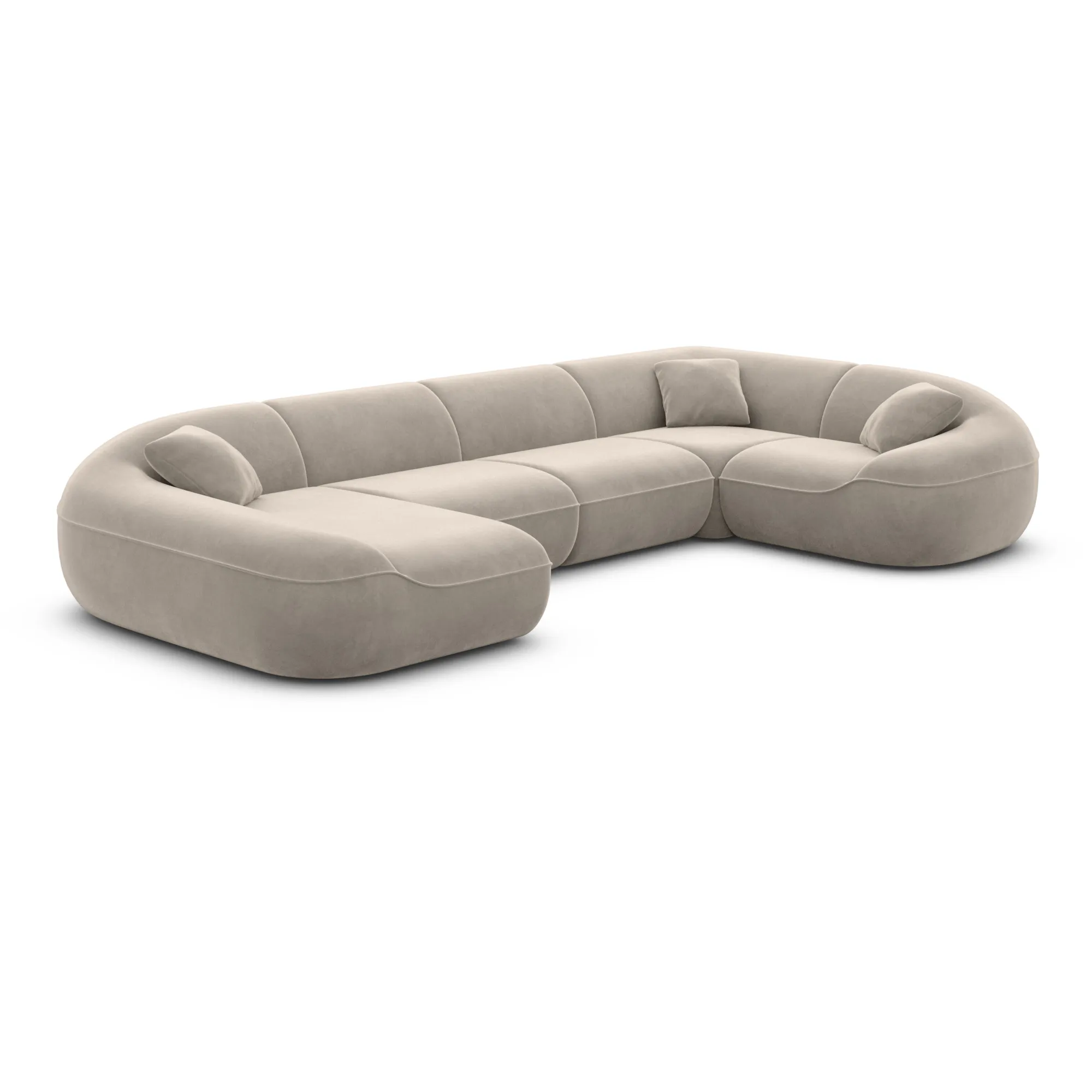 Samtstoff U-Form XL Wohnlandschaft Levina – Bild 28