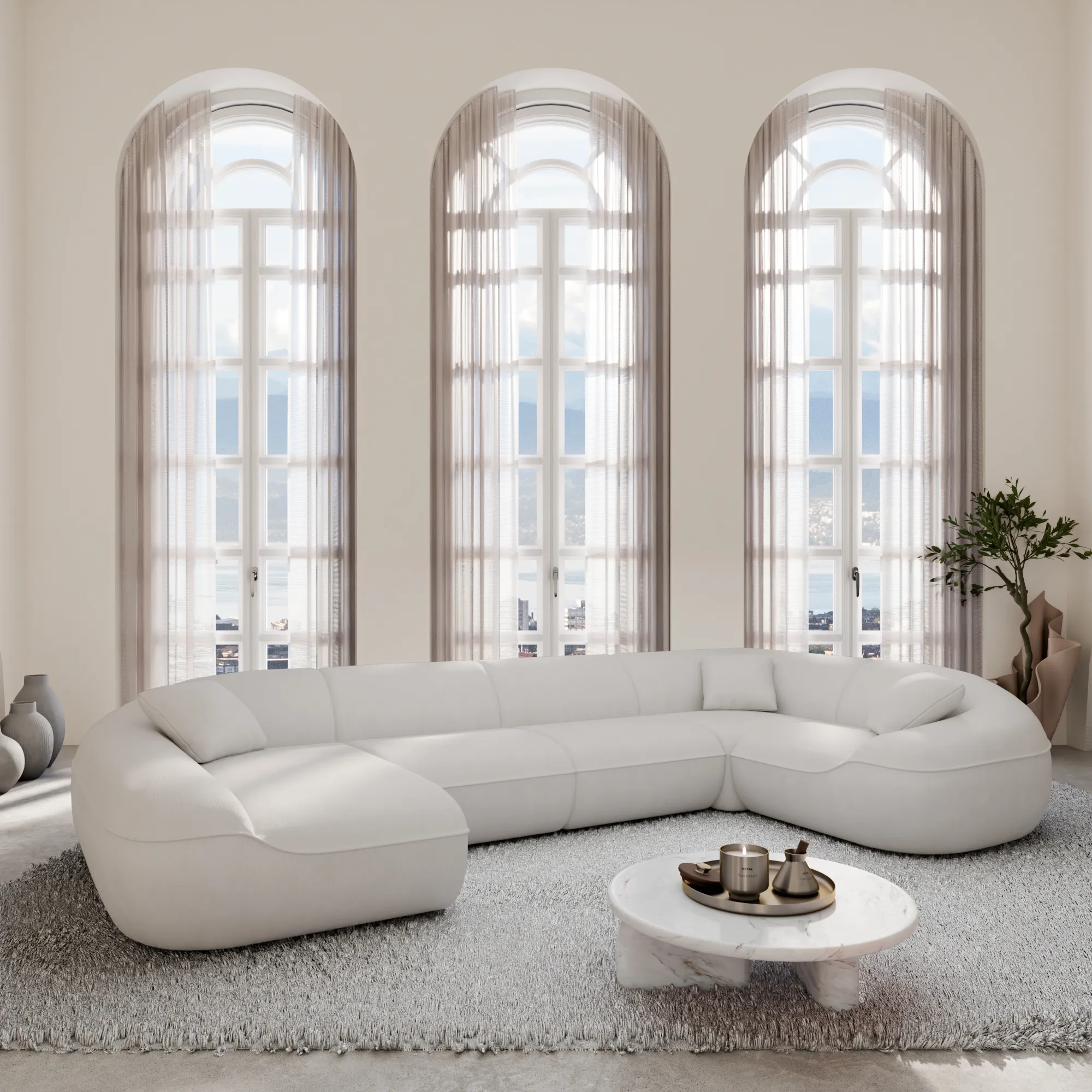 Kunstleder U-Form XL Wohnlandschaft Levina – Bild 11