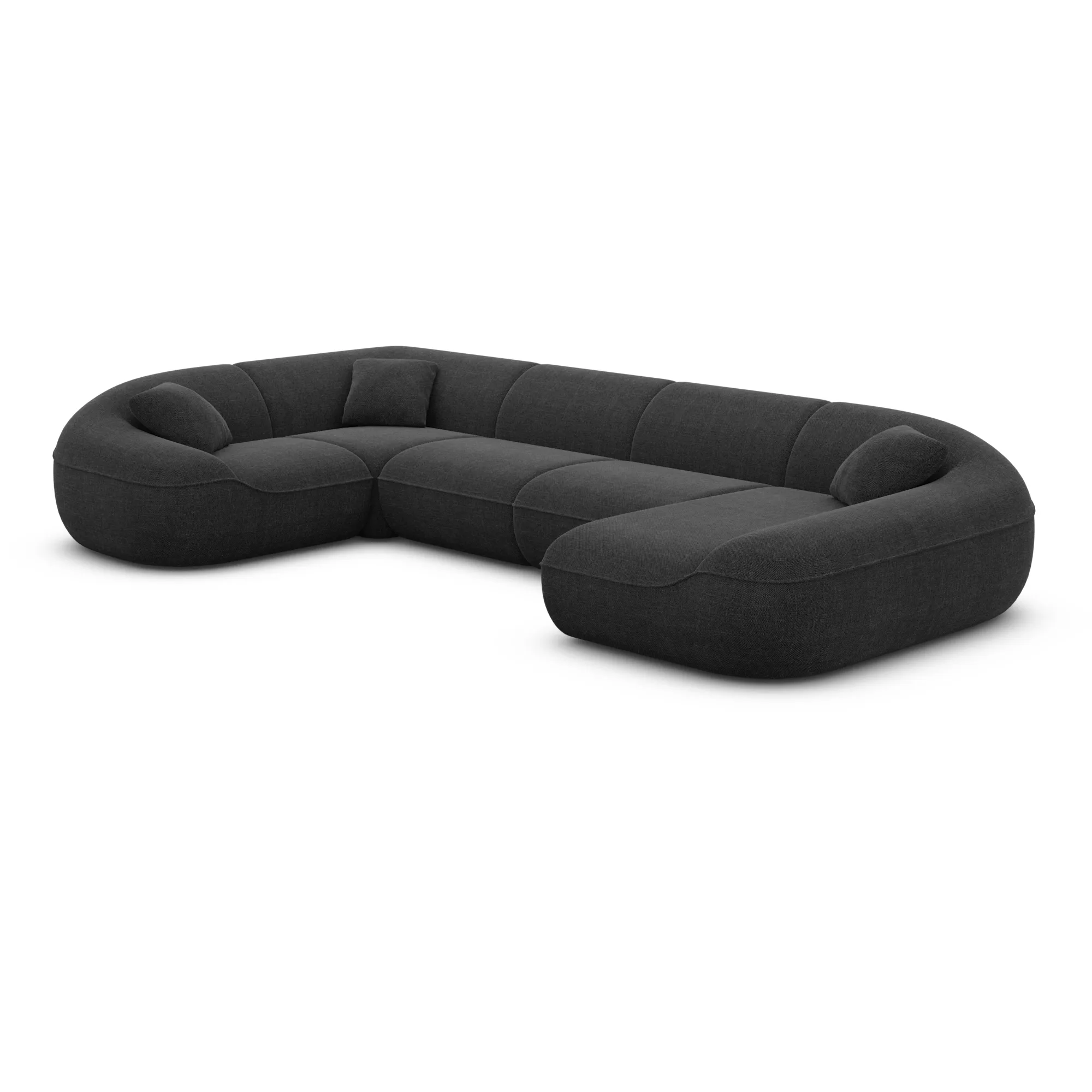 Strukturstoff U-Form XL Wohnlandschaft Levina – Bild 30