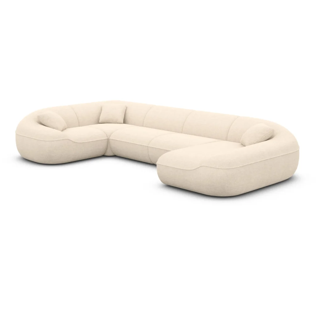 Strukturstoff U-Form XL Wohnlandschaft Levina