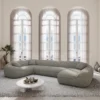 Strukturstoff U-Form XL Wohnlandschaft Levina – Bild 3