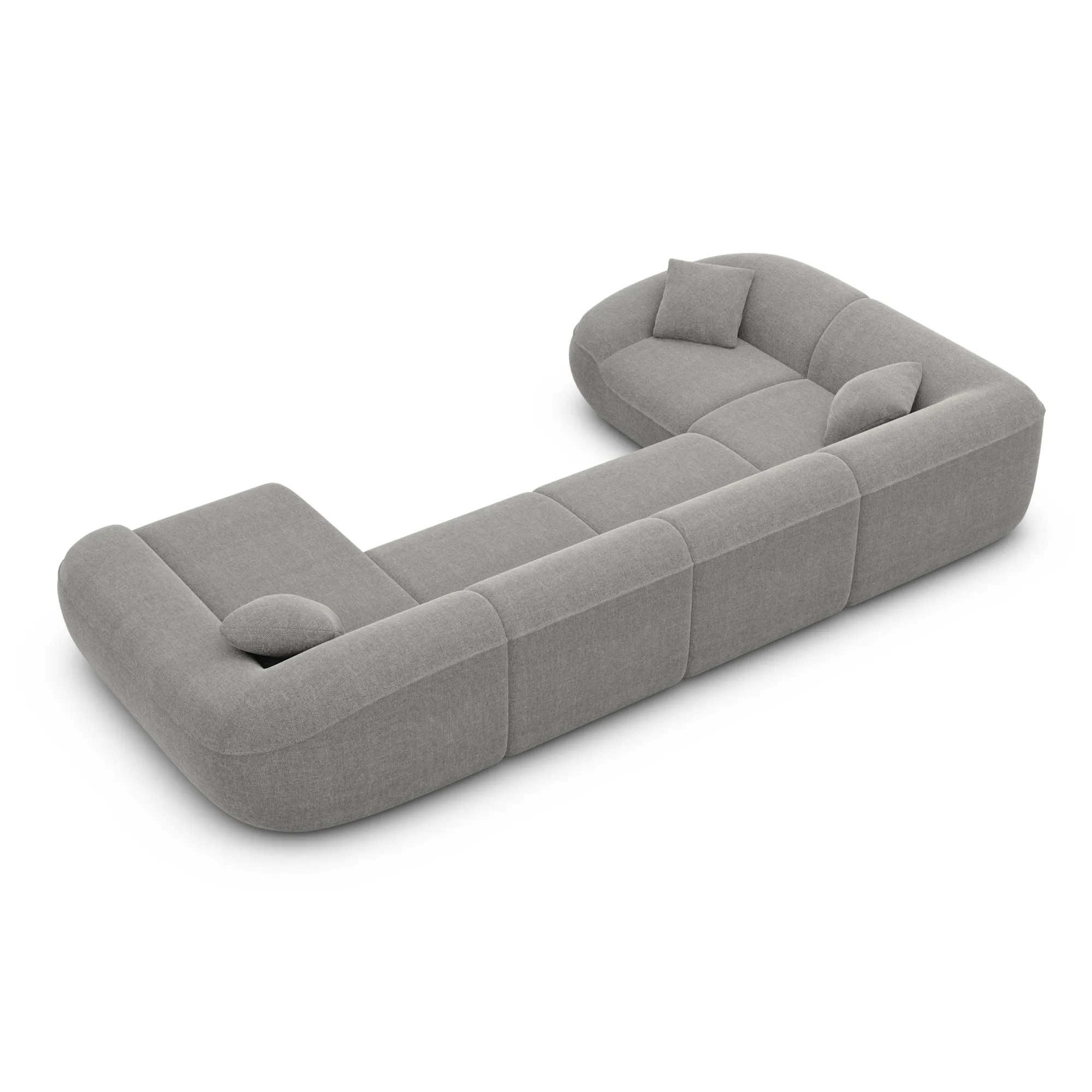 Strukturstoff U-Form XL Wohnlandschaft Levina – Bild 47
