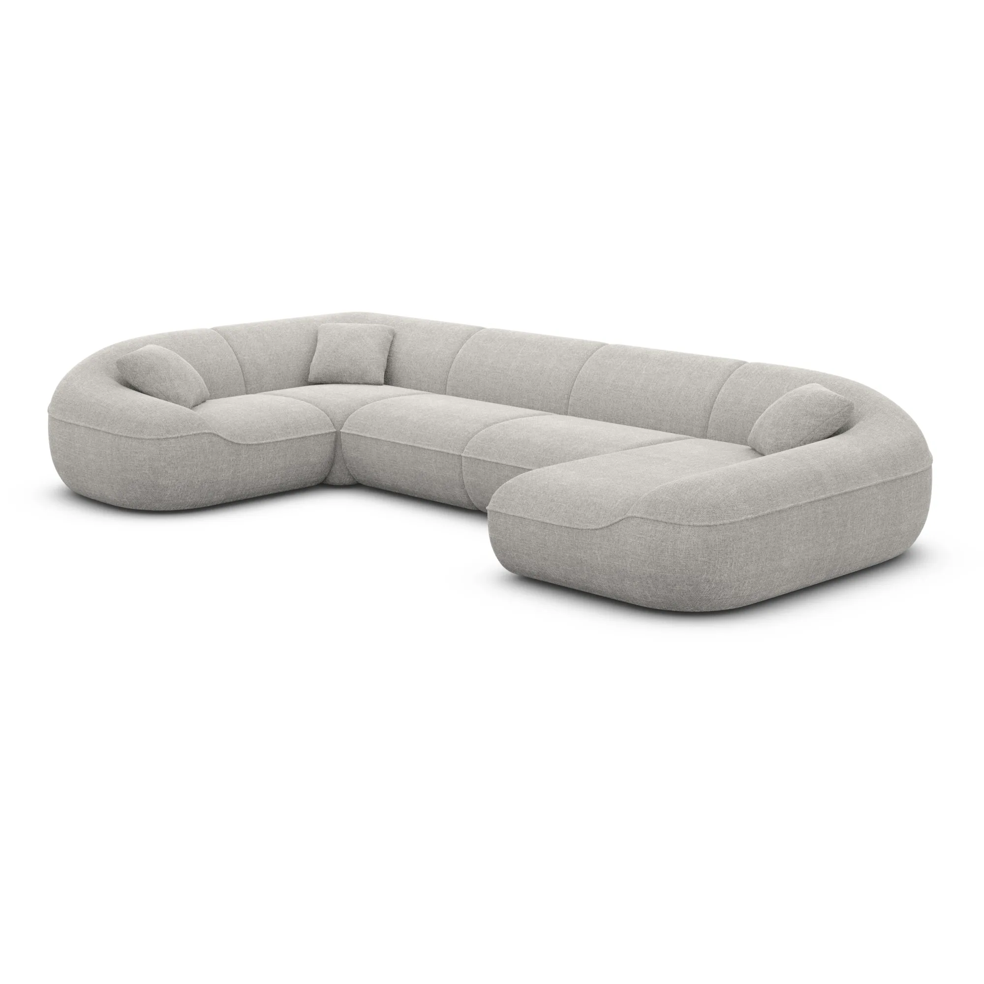 Strukturstoff U-Form XL Wohnlandschaft Levina – Bild 48