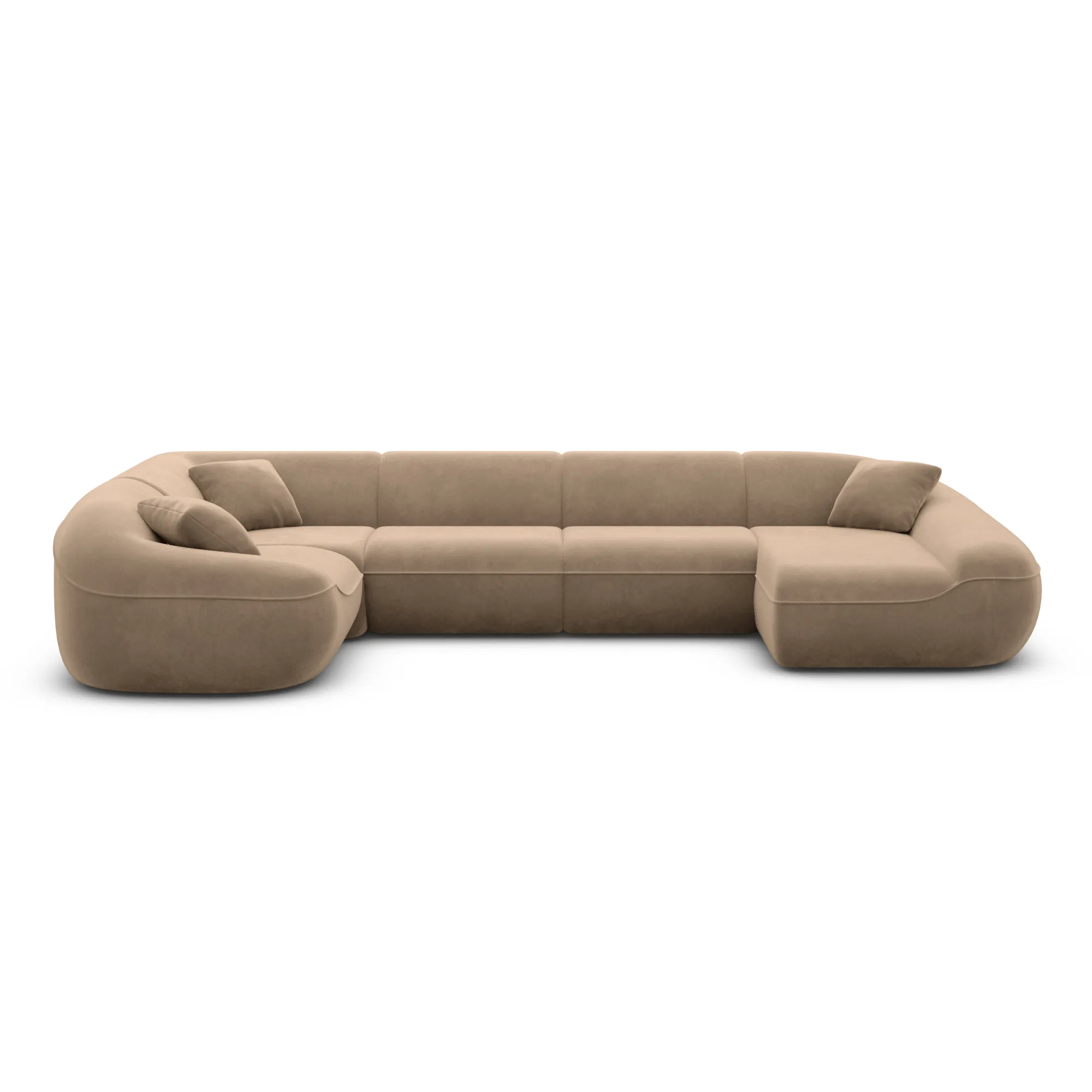 Samtstoff U-Form XL Wohnlandschaft Levina – Bild 38