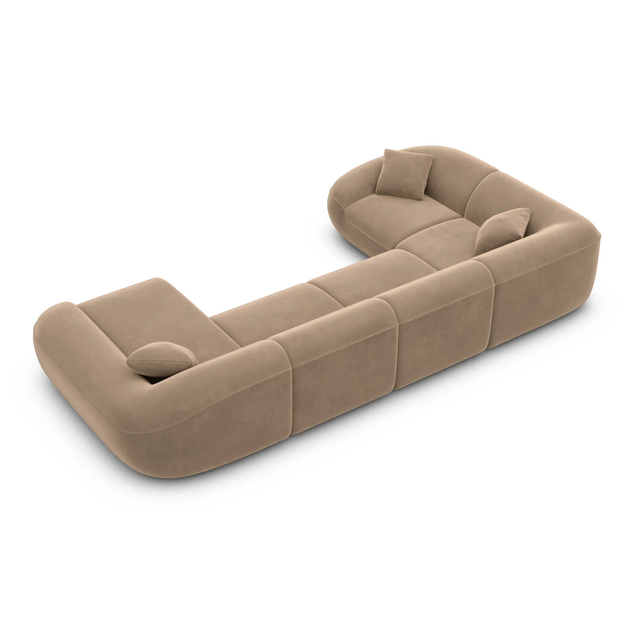 Samtstoff U-Form XL Wohnlandschaft Levina – Bild 39