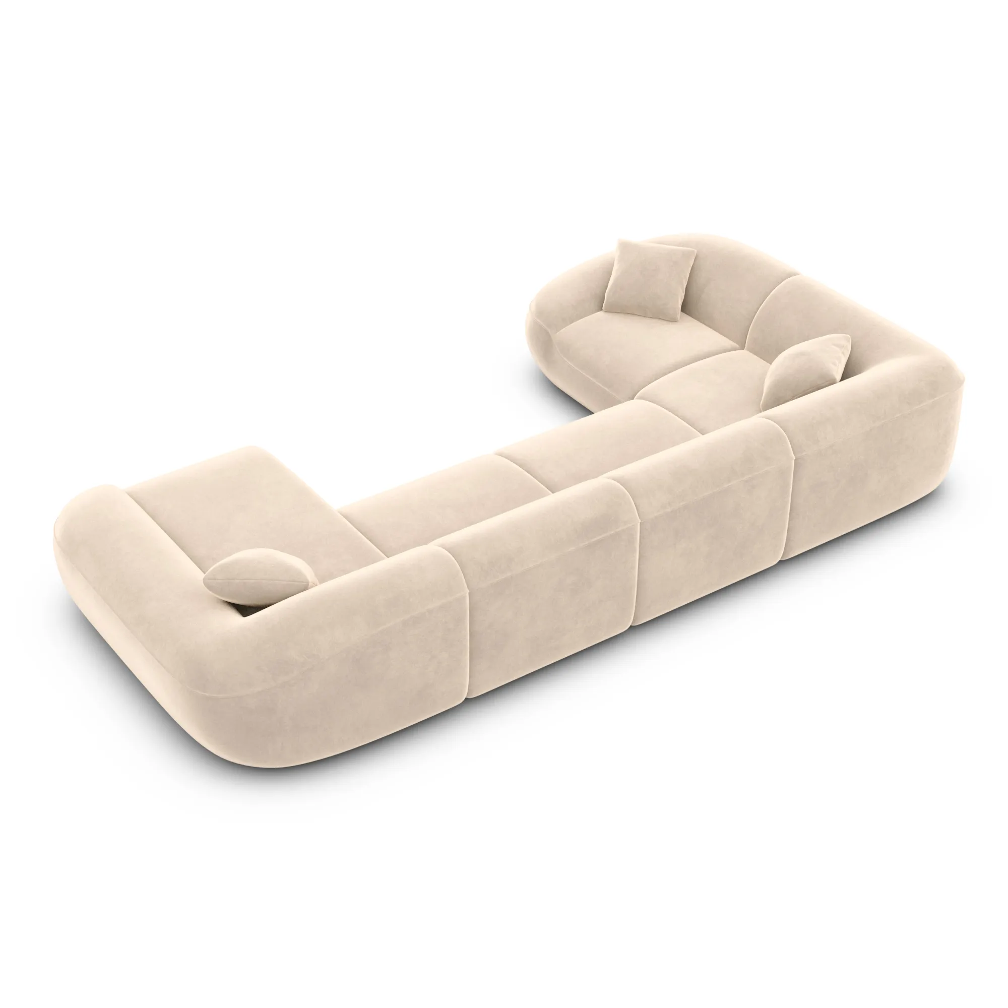 Samtstoff U-Form XL Wohnlandschaft Levina – Bild 42