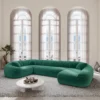 Samtstoff U-Form XL Wohnlandschaft Levina – Bild 16