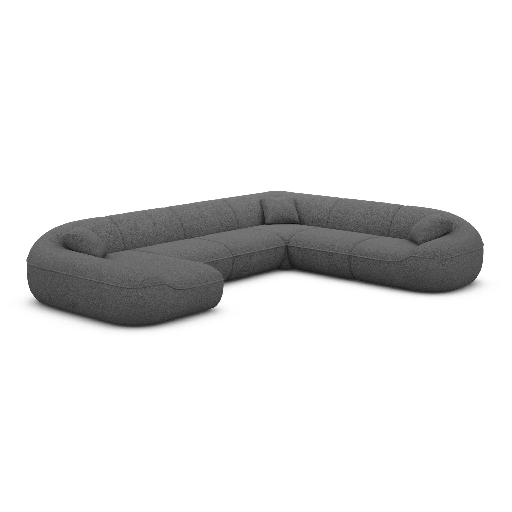 Bouclé U-Form XXL Wohnlandschaft Levina – Bild 19