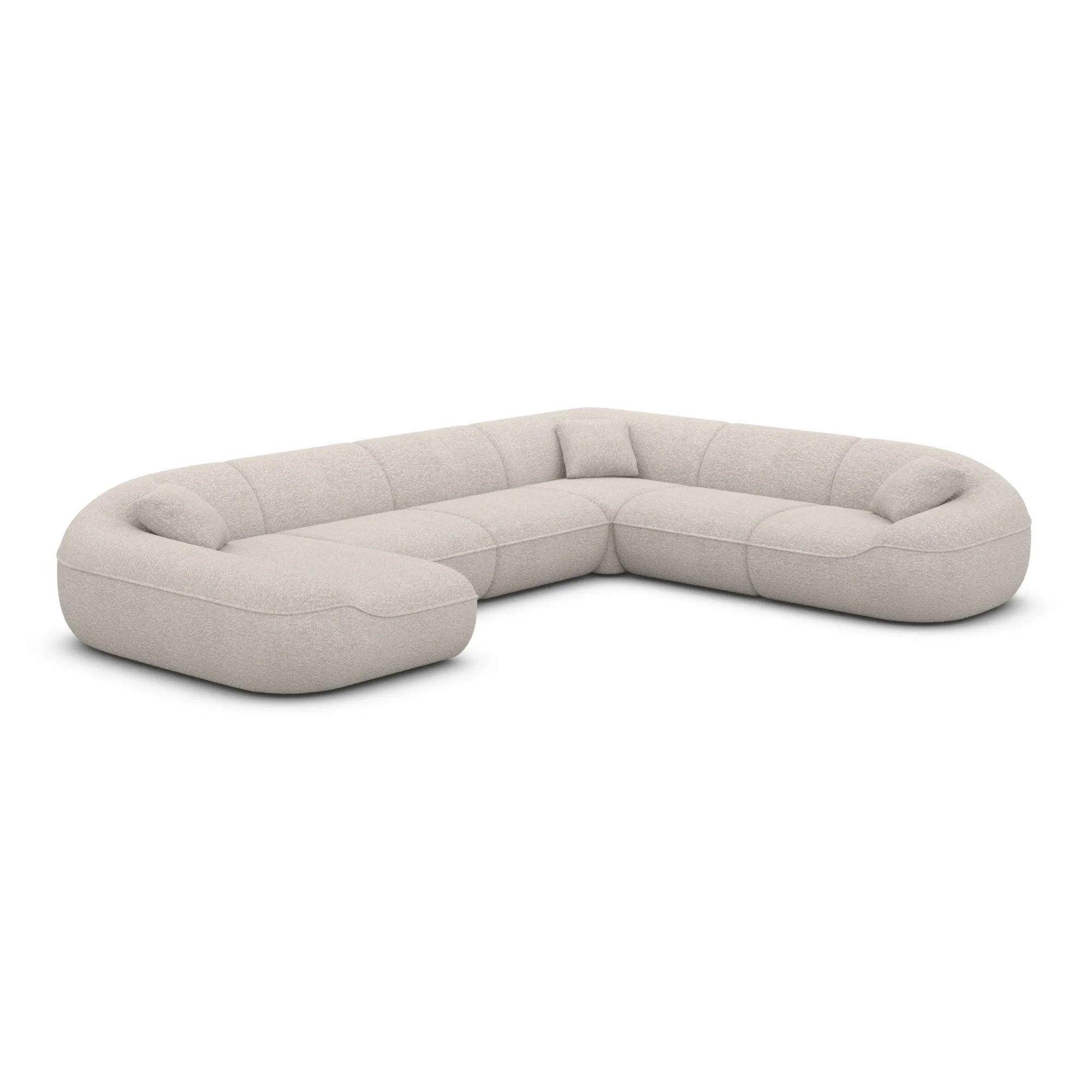 Bouclé U-Form XXL Wohnlandschaft Levina – Bild 22