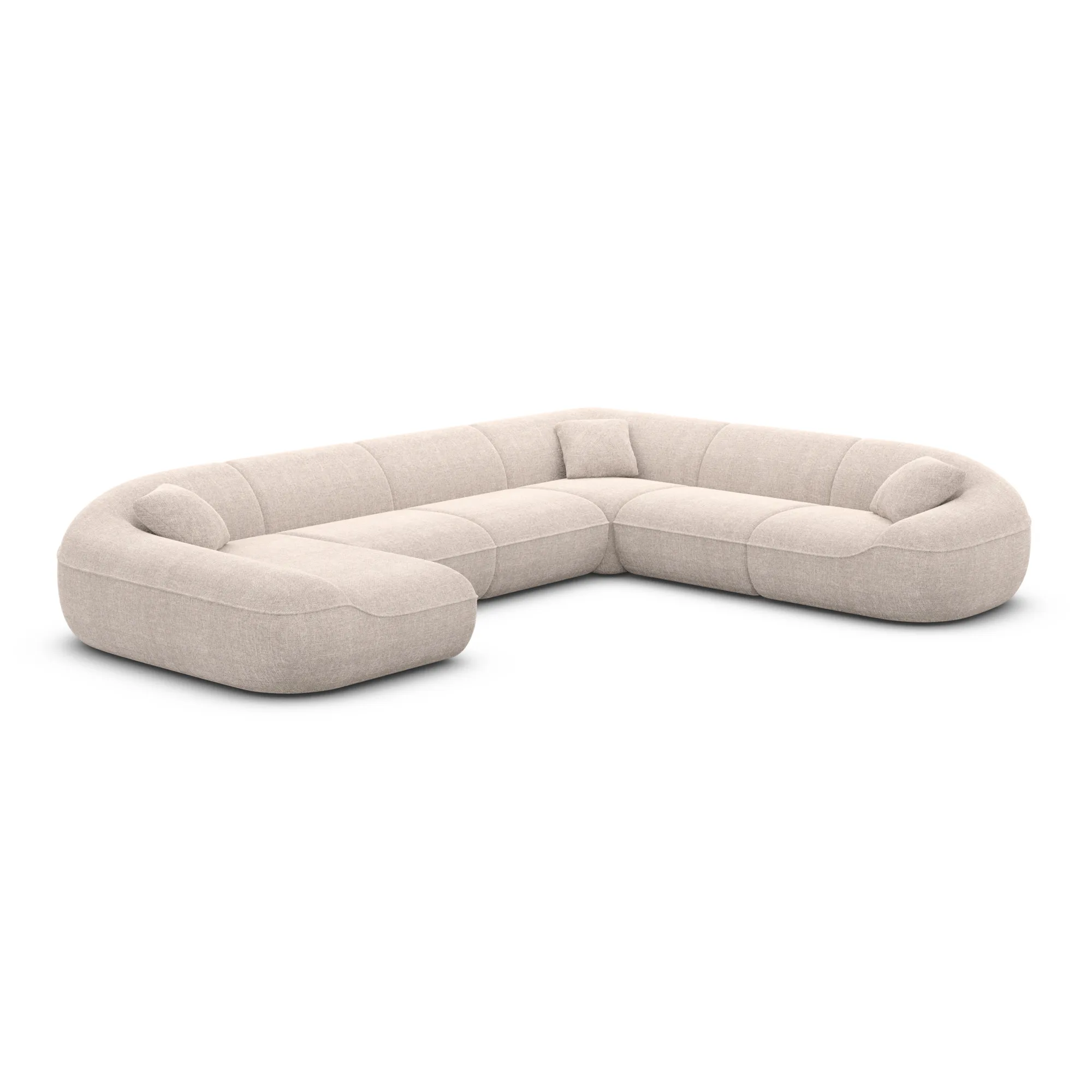 Strukturstoff U-Form XXL Wohnlandschaft Levina – Bild 57
