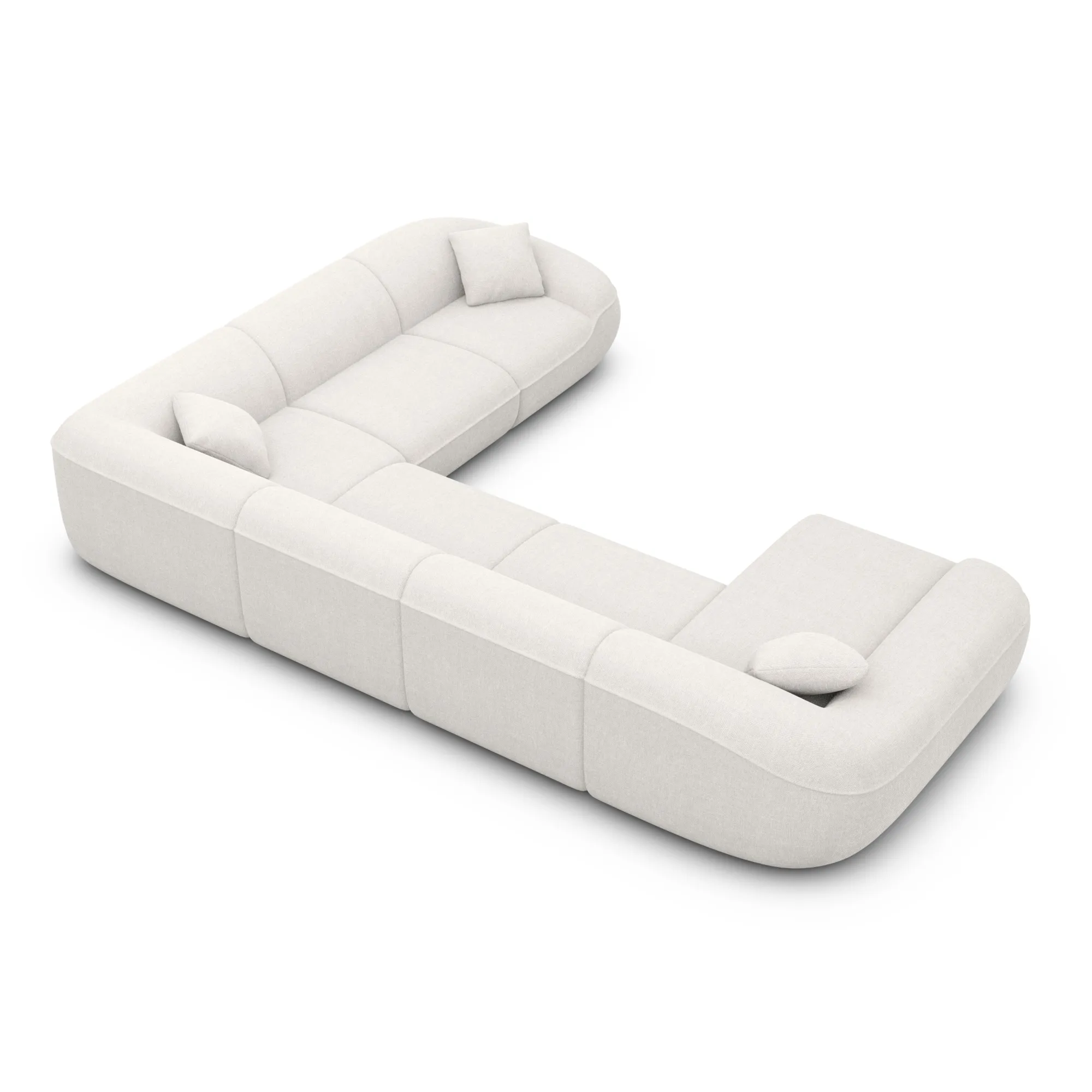 Strukturstoff U-Form XXL Wohnlandschaft Levina – Bild 23