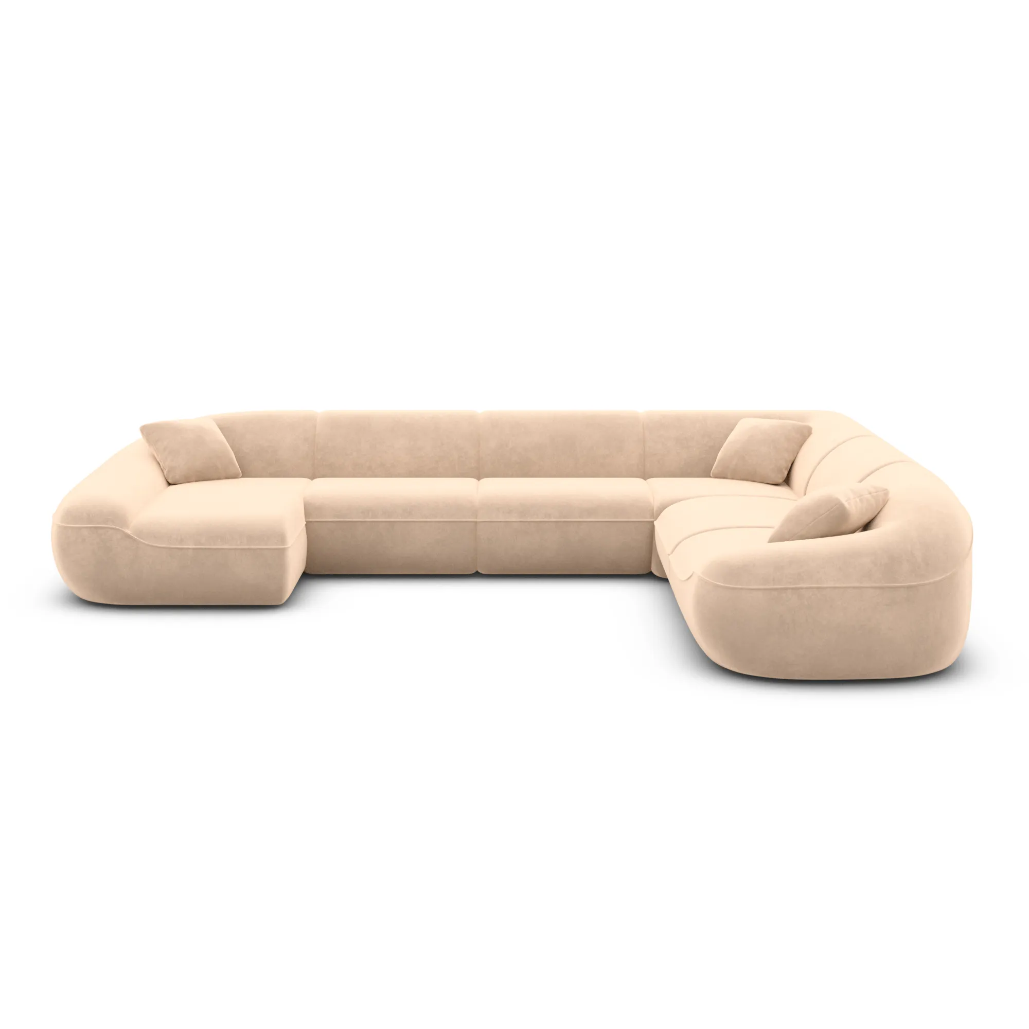 Samtstoff U-Form XXL Wohnlandschaft Levina – Bild 68