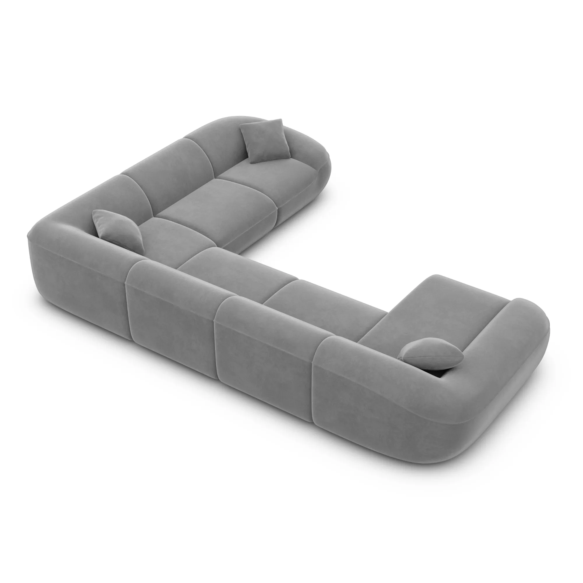 Samtstoff U-Form XXL Wohnlandschaft Levina – Bild 81