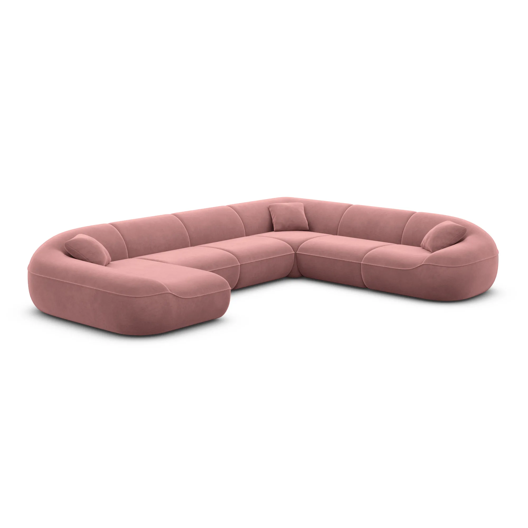 Samtstoff U-Form XXL Wohnlandschaft Levina – Bild 91