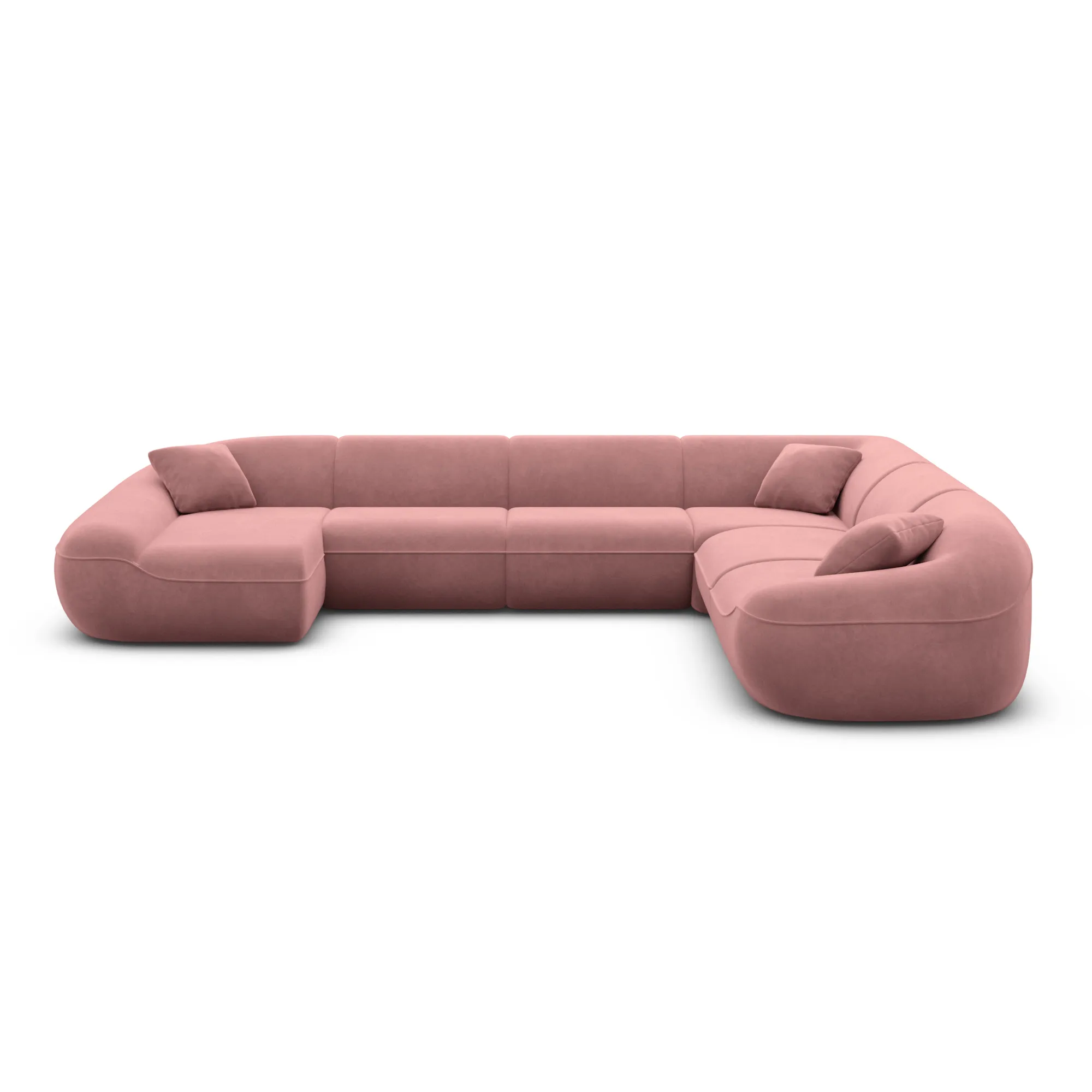 Samtstoff U-Form XXL Wohnlandschaft Levina – Bild 92