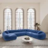 Samtstoff U-Form XXL Wohnlandschaft Levina – Bild 24
