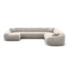 Samtstoff U-Form XXL Wohnlandschaft Levina – Bild 26