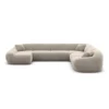 Samtstoff U-Form XXL Wohnlandschaft Levina – Bild 29