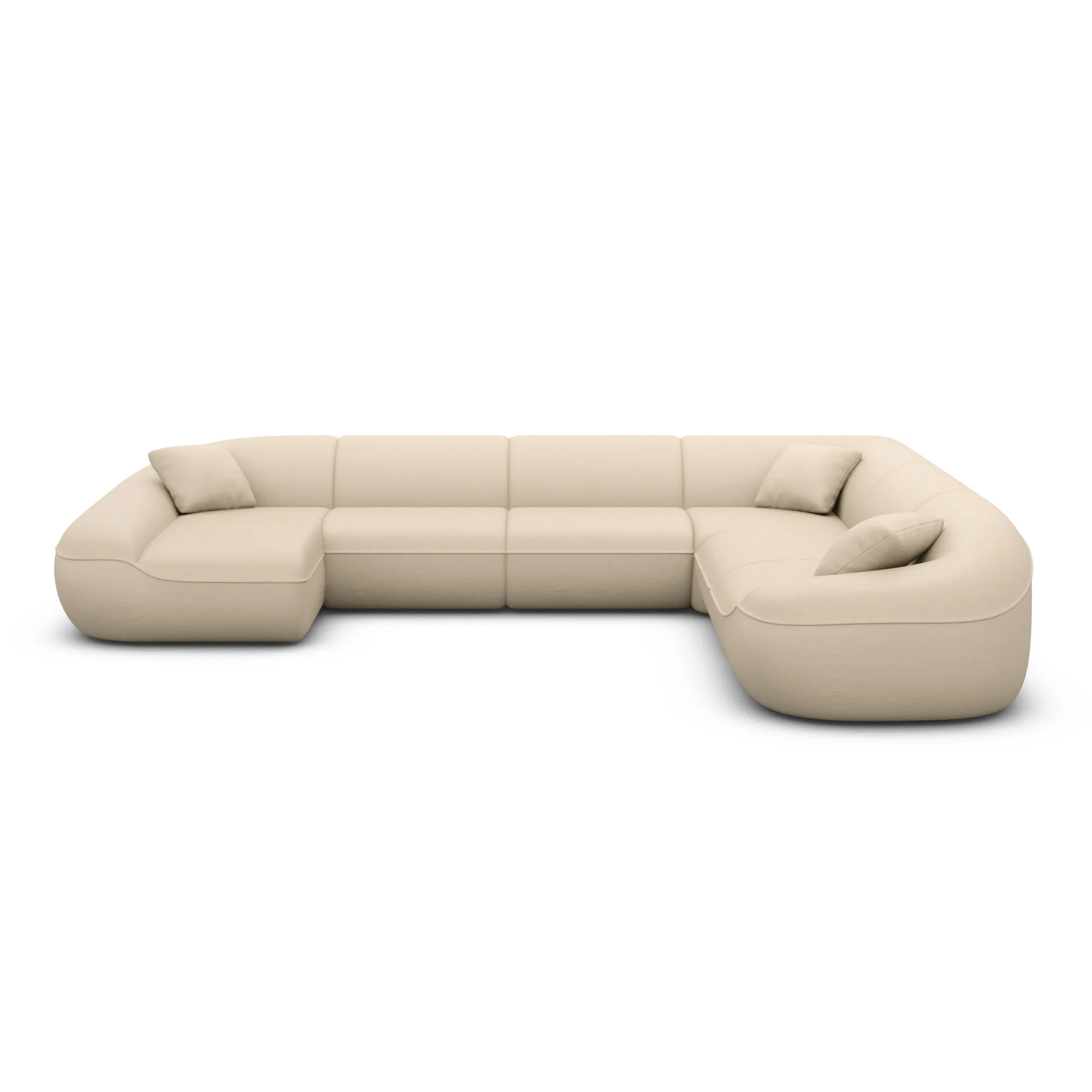 Echtleder U-Form XXL Wohnlandschaft Levina – Bild 39
