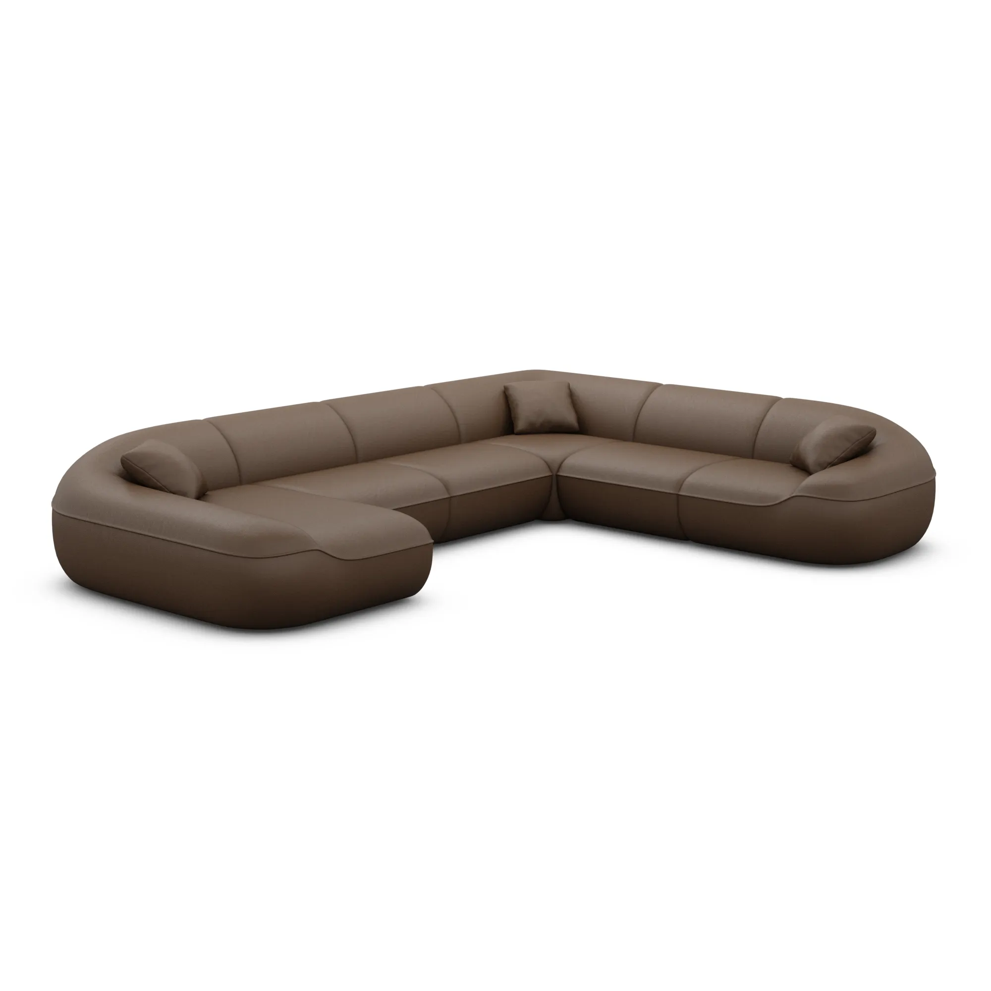 Echtleder U-Form XXL Wohnlandschaft Levina – Bild 50