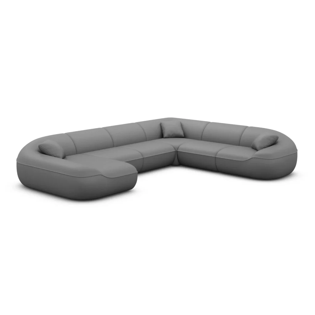 Kunstleder U-Form XXL Wohnlandschaft Levina