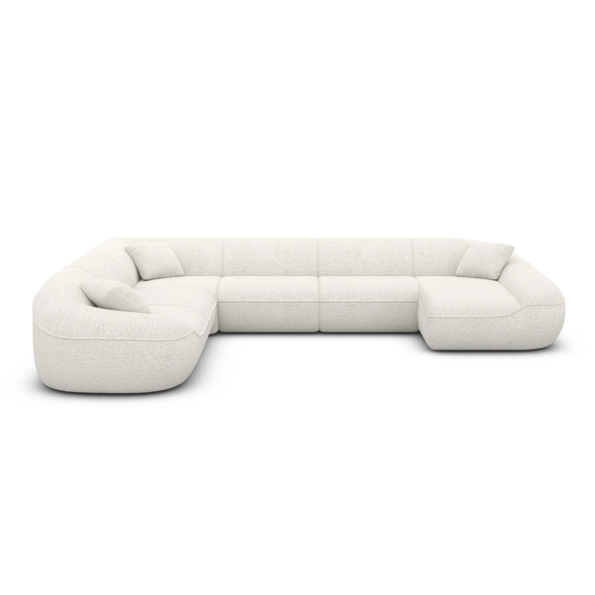 Bouclé U-Form XXL Wohnlandschaft Levina – Bild 17