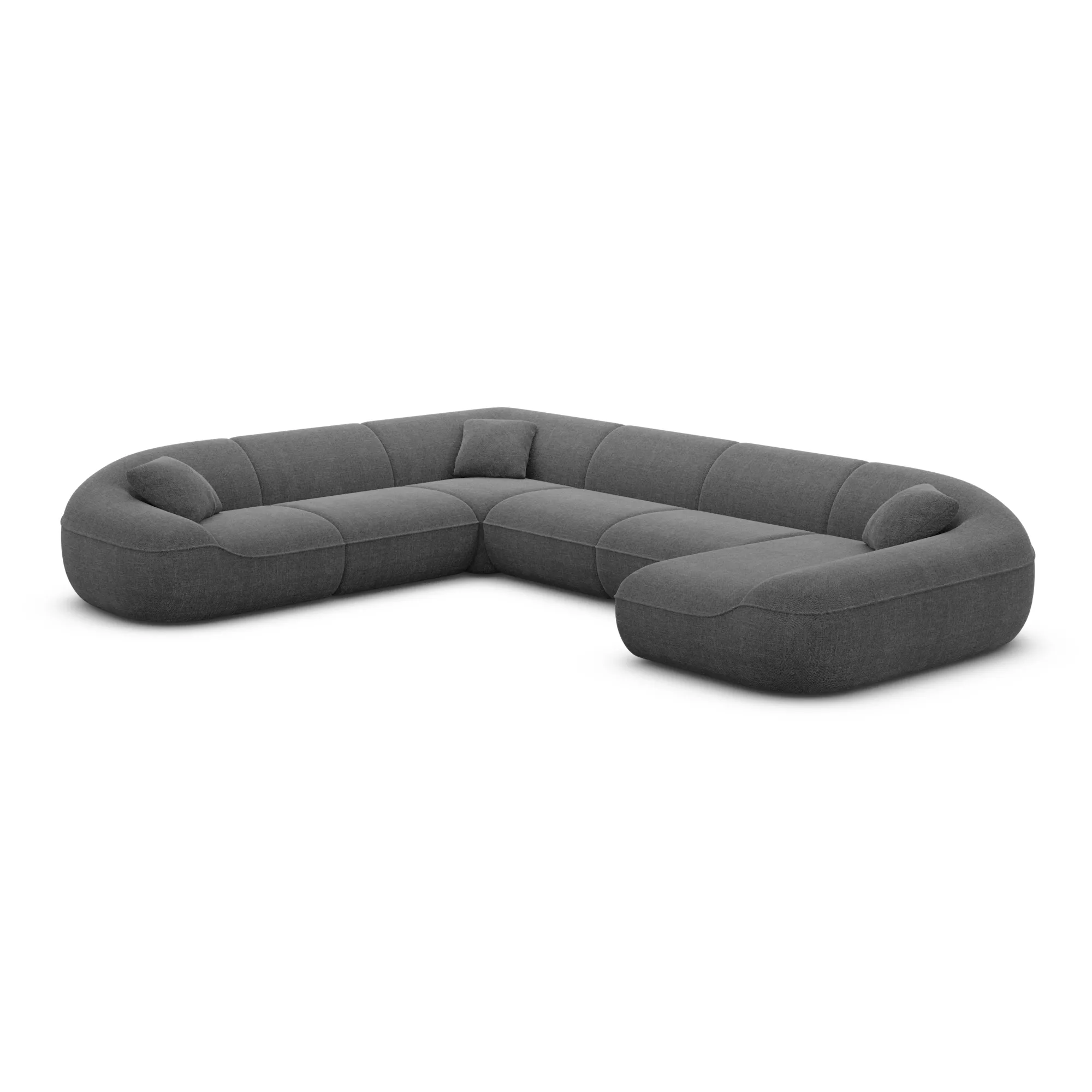 Strukturstoff U-Form XXL Wohnlandschaft Levina – Bild 24