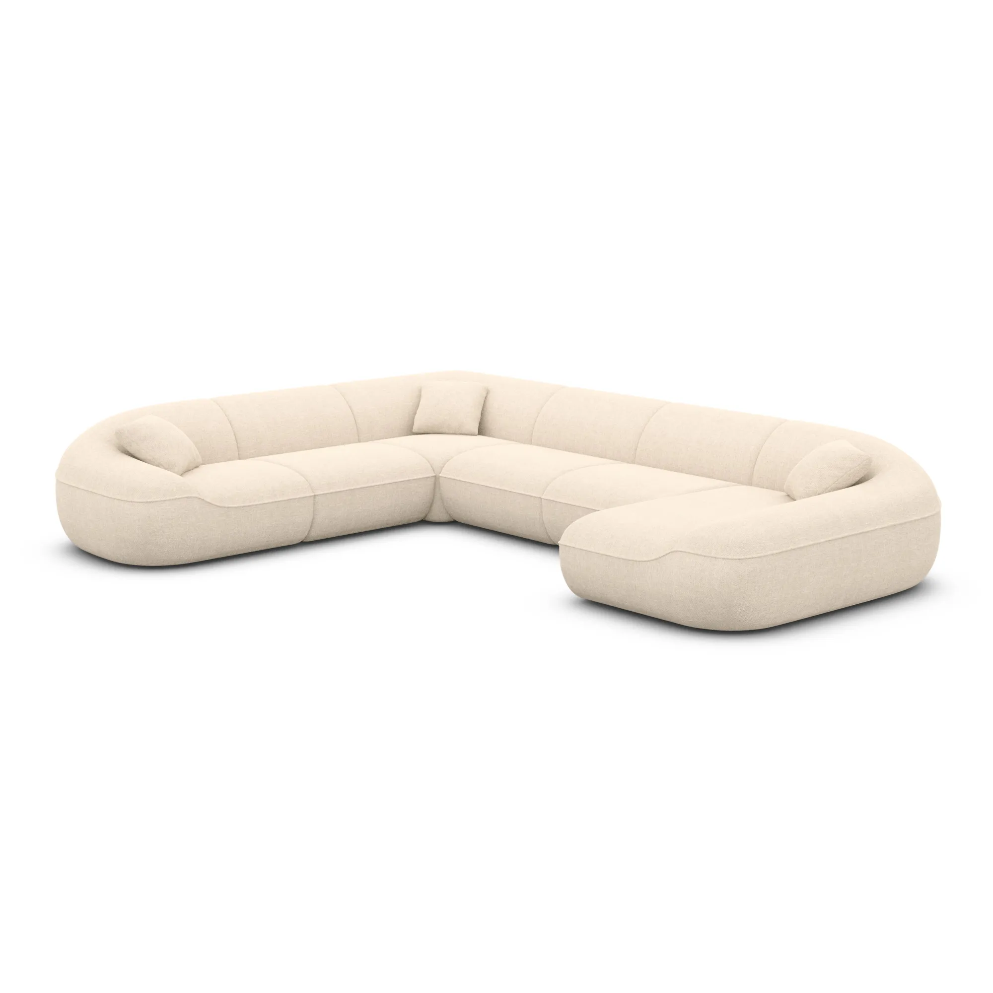 Strukturstoff U-Form XXL Wohnlandschaft Levina – Bild 36