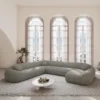 Strukturstoff U-Form XXL Wohnlandschaft Levina – Bild 7